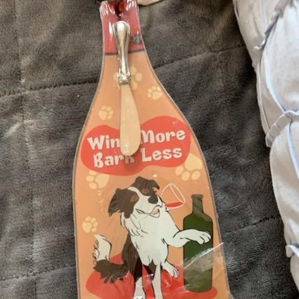Wine More, Bark Less Cheese Server Set - Picture 3 of 4